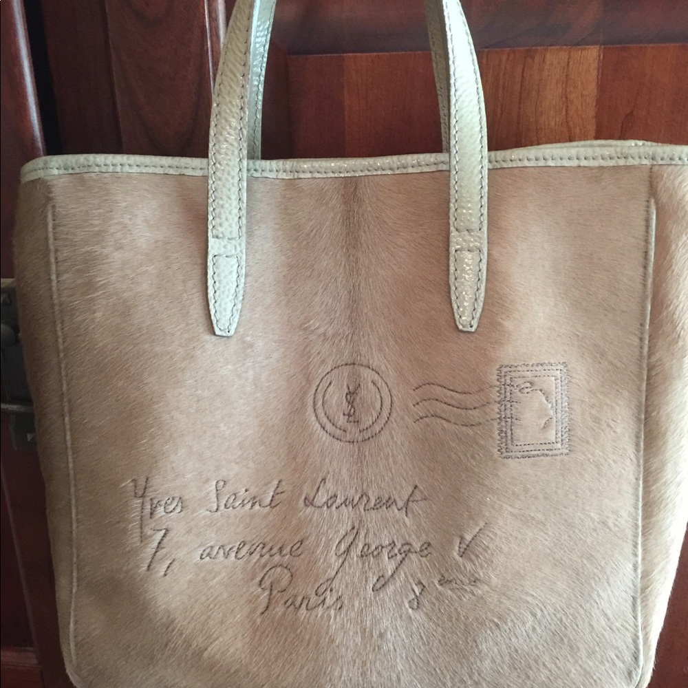 !SALE! Yves Saint Laurent Tote Mail Ponyhair